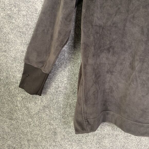 Athletic Works Soft Velvet Velour Top Women S Cowl Neck Black Pullover Slit Hem - Picture 9 of 11